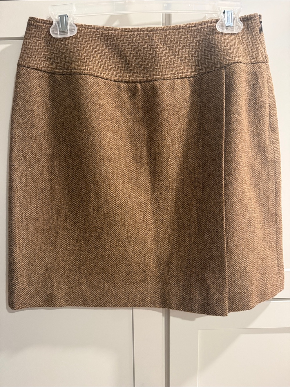 Ann Taylor Brown Herringbone A-Line Skirt - Never Been Worn